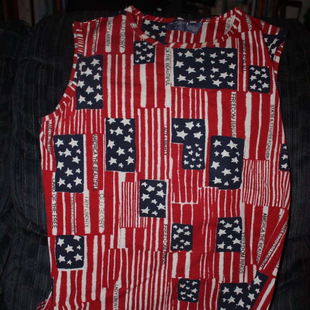 Mountain Lake Patriotic Sleeveless Top